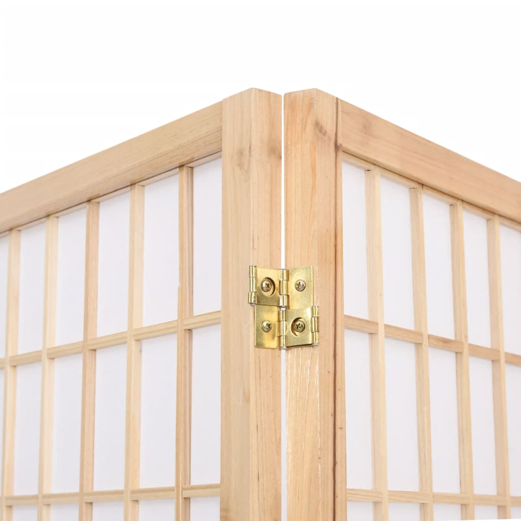 3-Panels Rumdeler Foldbar Japansk Stil Naturfarvet