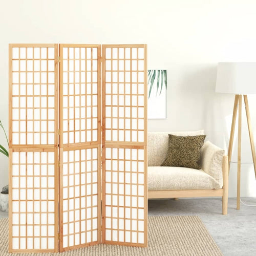 3-Panels Rumdeler Foldbar Japansk Stil Naturfarvet