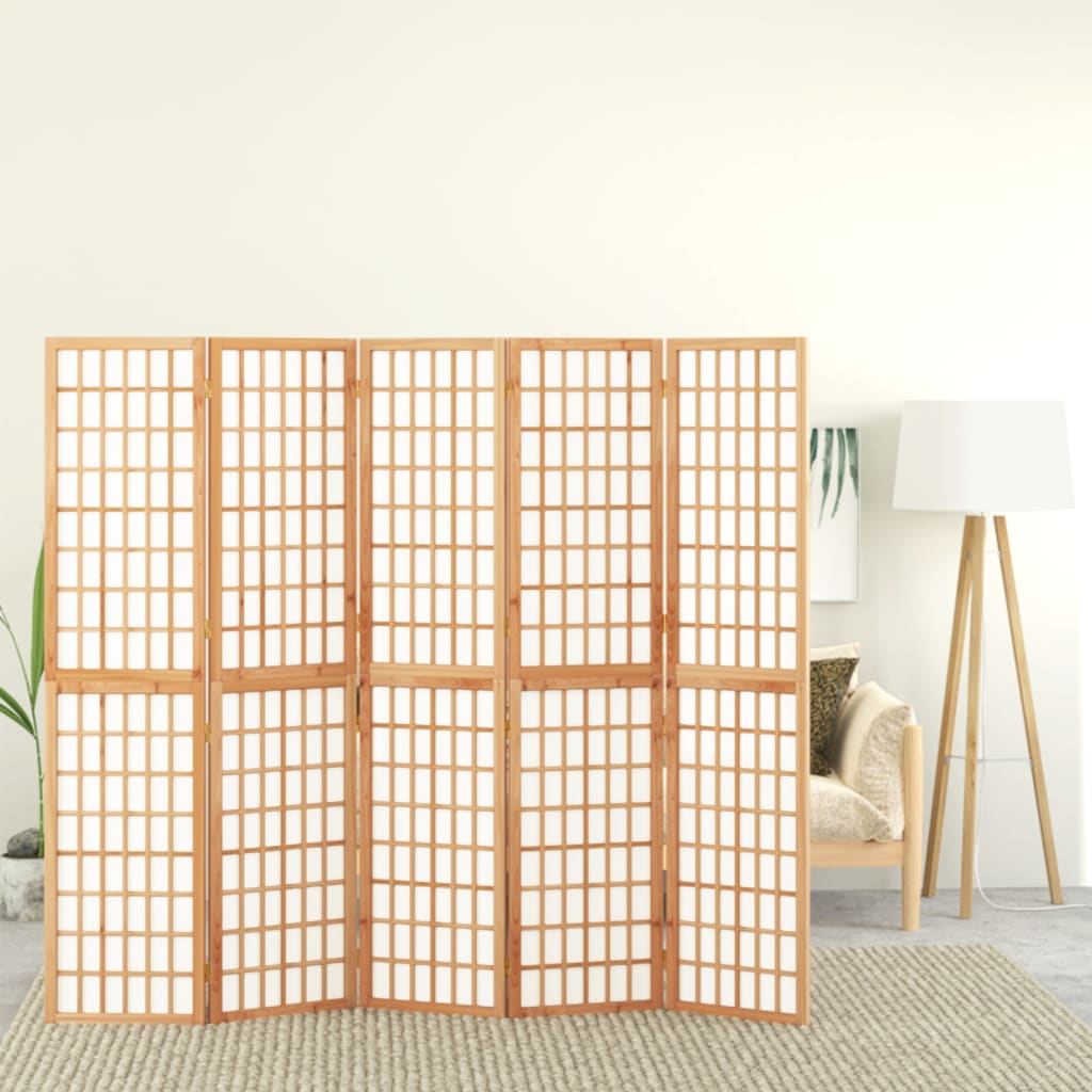 3-Panels Rumdeler Foldbar Japansk Stil Naturfarvet