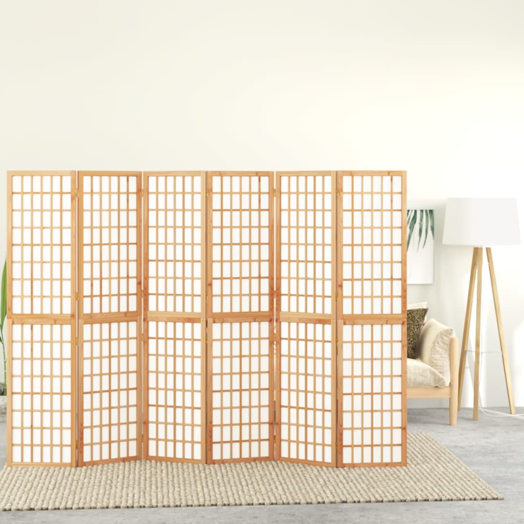 3-Panels Rumdeler Foldbar Japansk Stil Naturfarvet