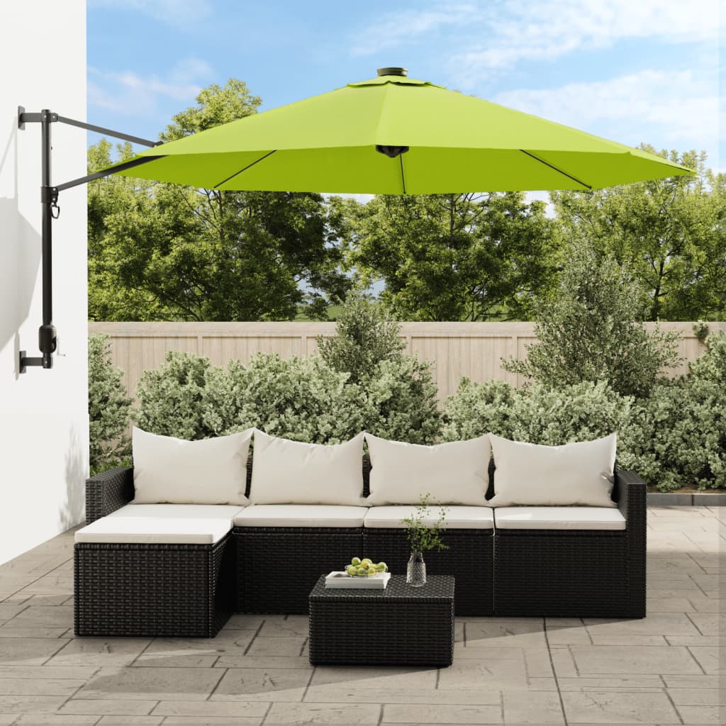 Væghængt Parasol Med Led-Lys 290 Cm