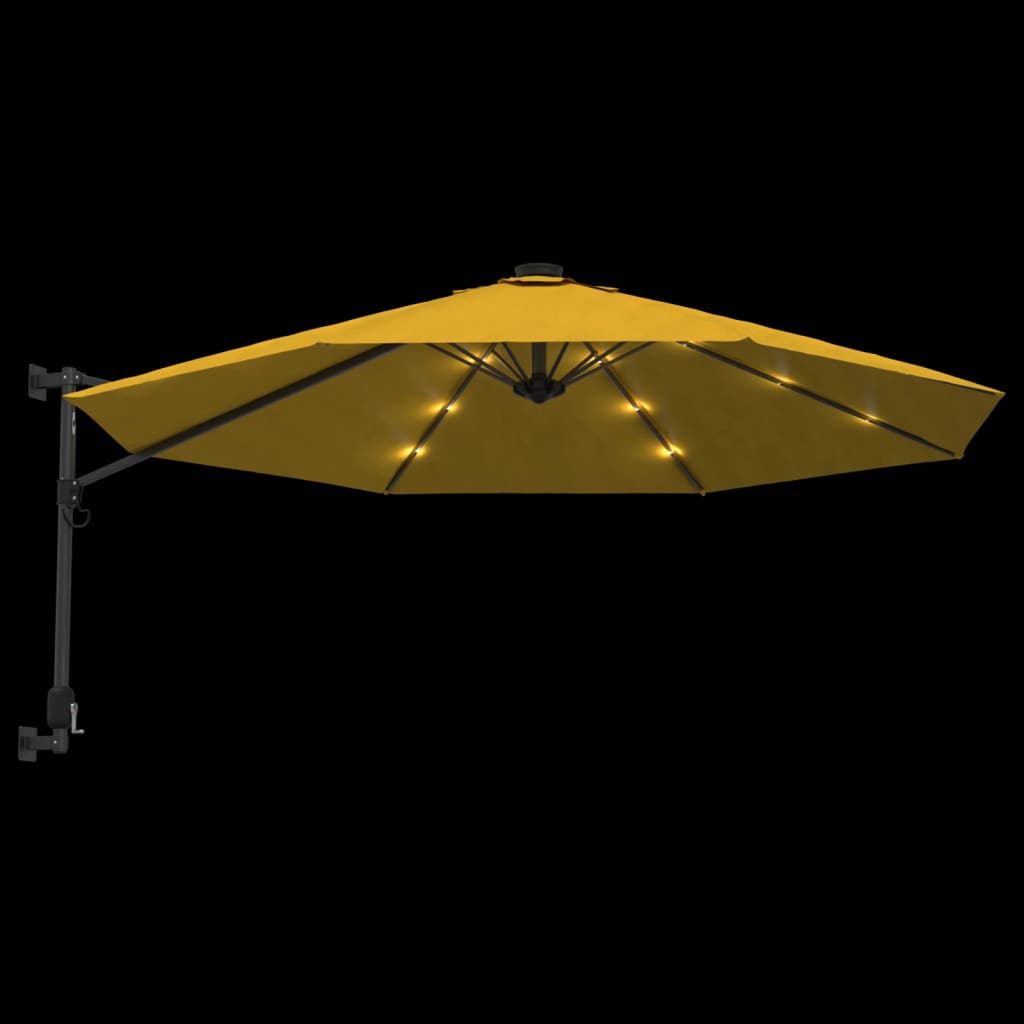 Væghængt Parasol Med Led-Lys 290 Cm