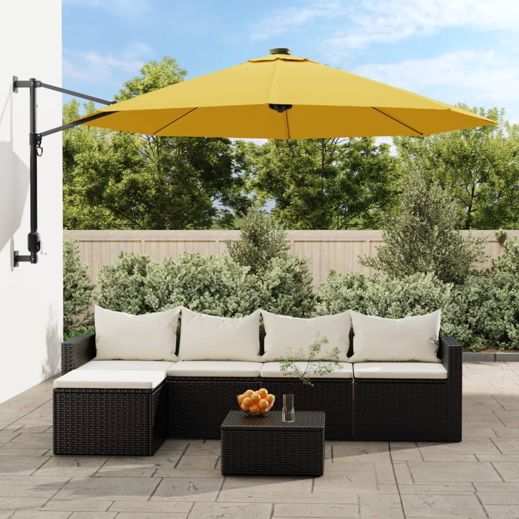 Væghængt Parasol Med Led-Lys 290 Cm
