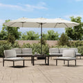 Parasol Med Dobbelt Parasoldug Og Led-Lys 449X265 Cm