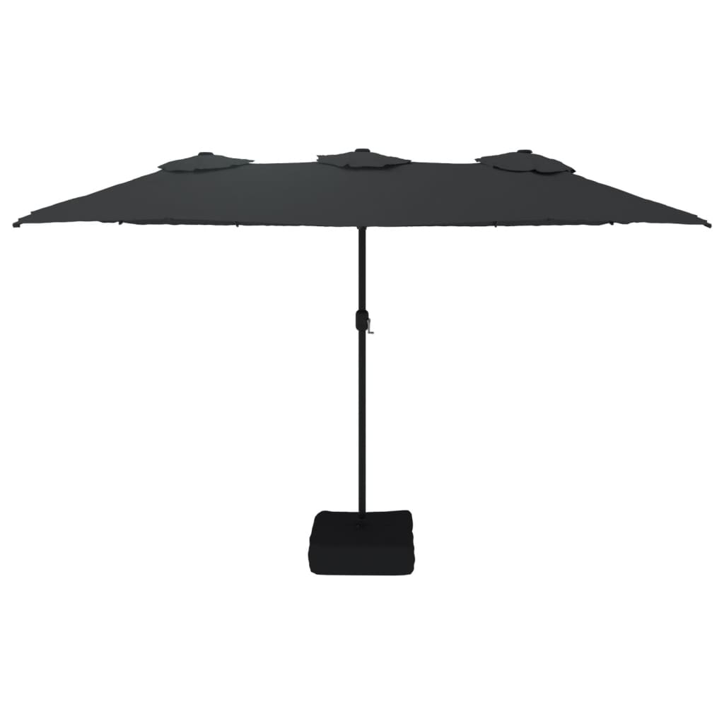 Parasol Med Dobbelt Parasoldug Og Led-Lys 449X265 Cm