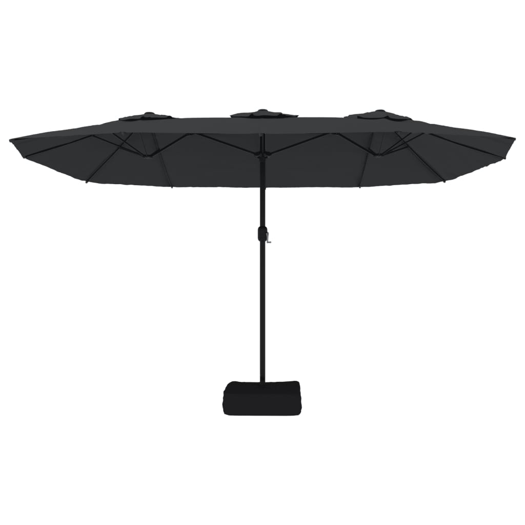 Parasol Med Dobbelt Parasoldug Og Led-Lys 449X265 Cm