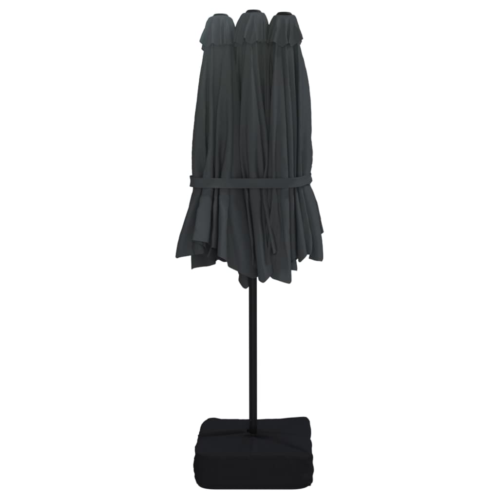 Parasol Med Dobbelt Parasoldug Og Led-Lys 449X265 Cm