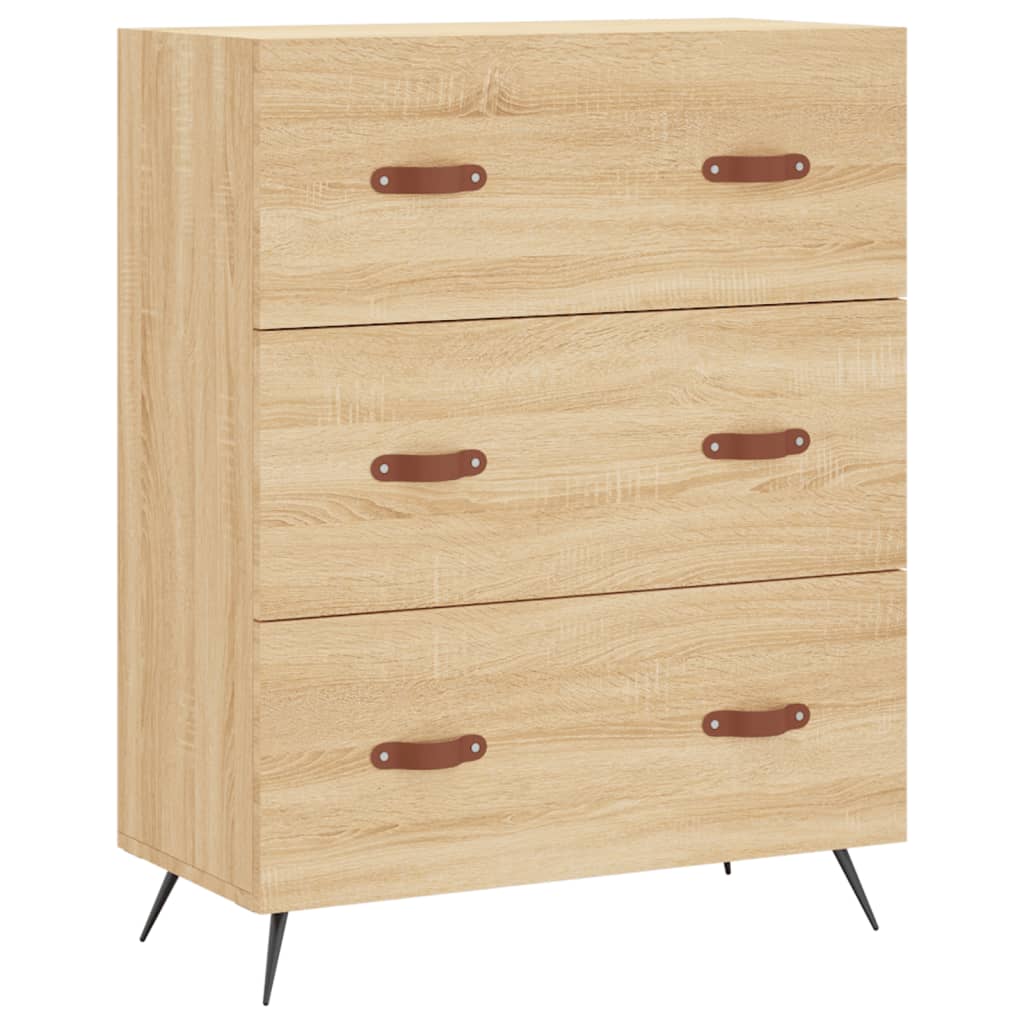 Kommode 69,5X34X90 Cm Konstrueret Træ