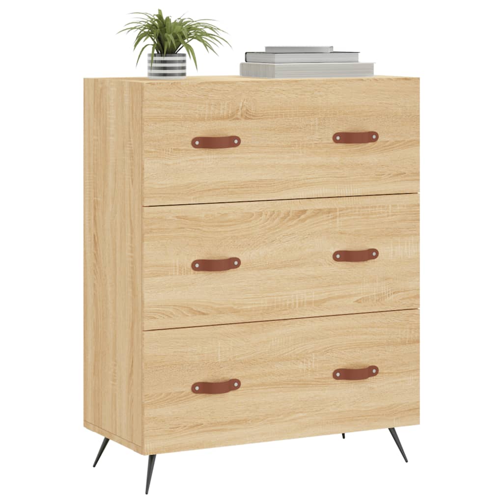 Kommode 69,5X34X90 Cm Konstrueret Træ