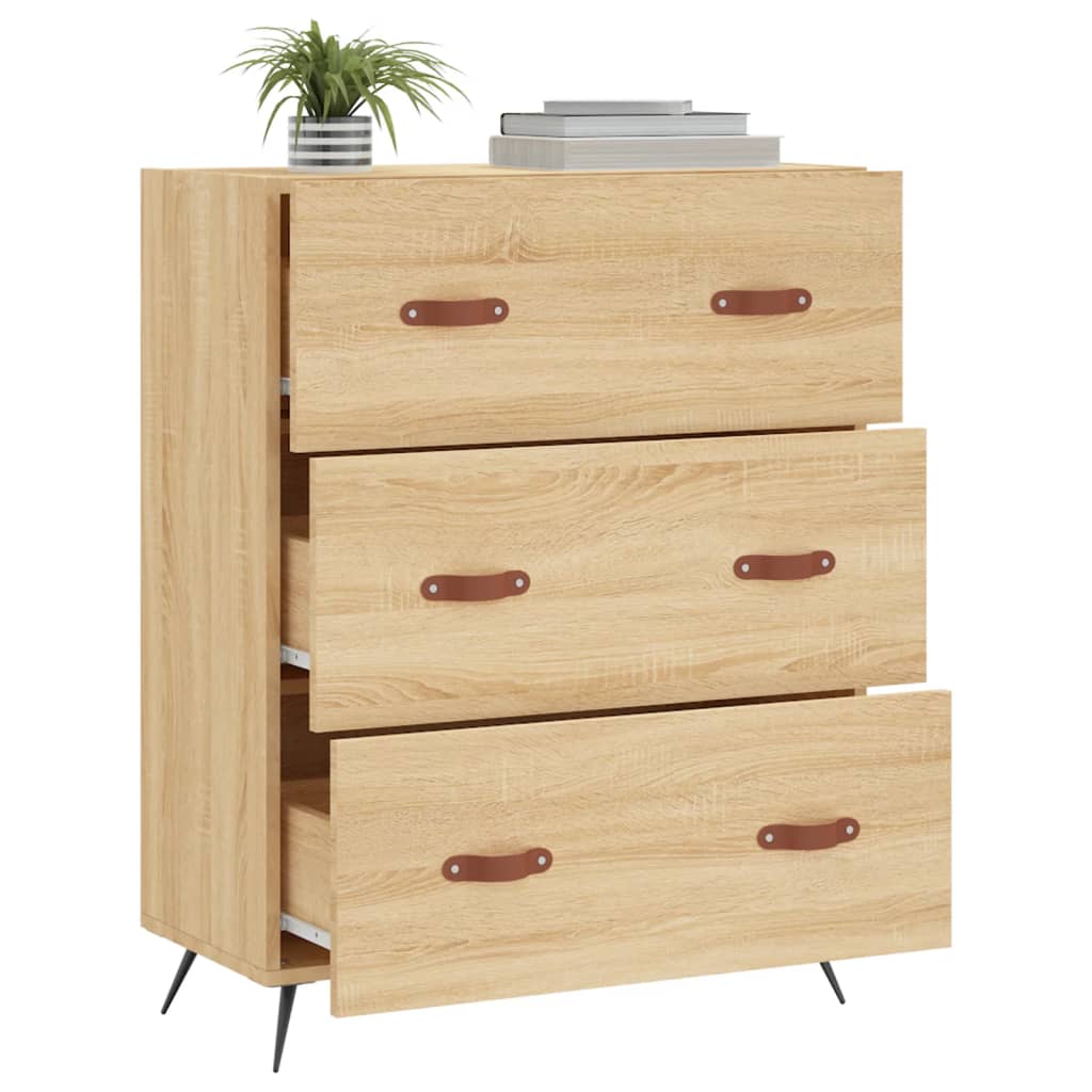 Kommode 69,5X34X90 Cm Konstrueret Træ