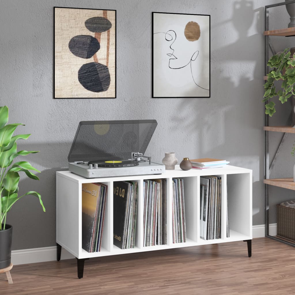 Pladeskab Med Hylde 100 X 38 X 48 Cm Konstrueret Træ