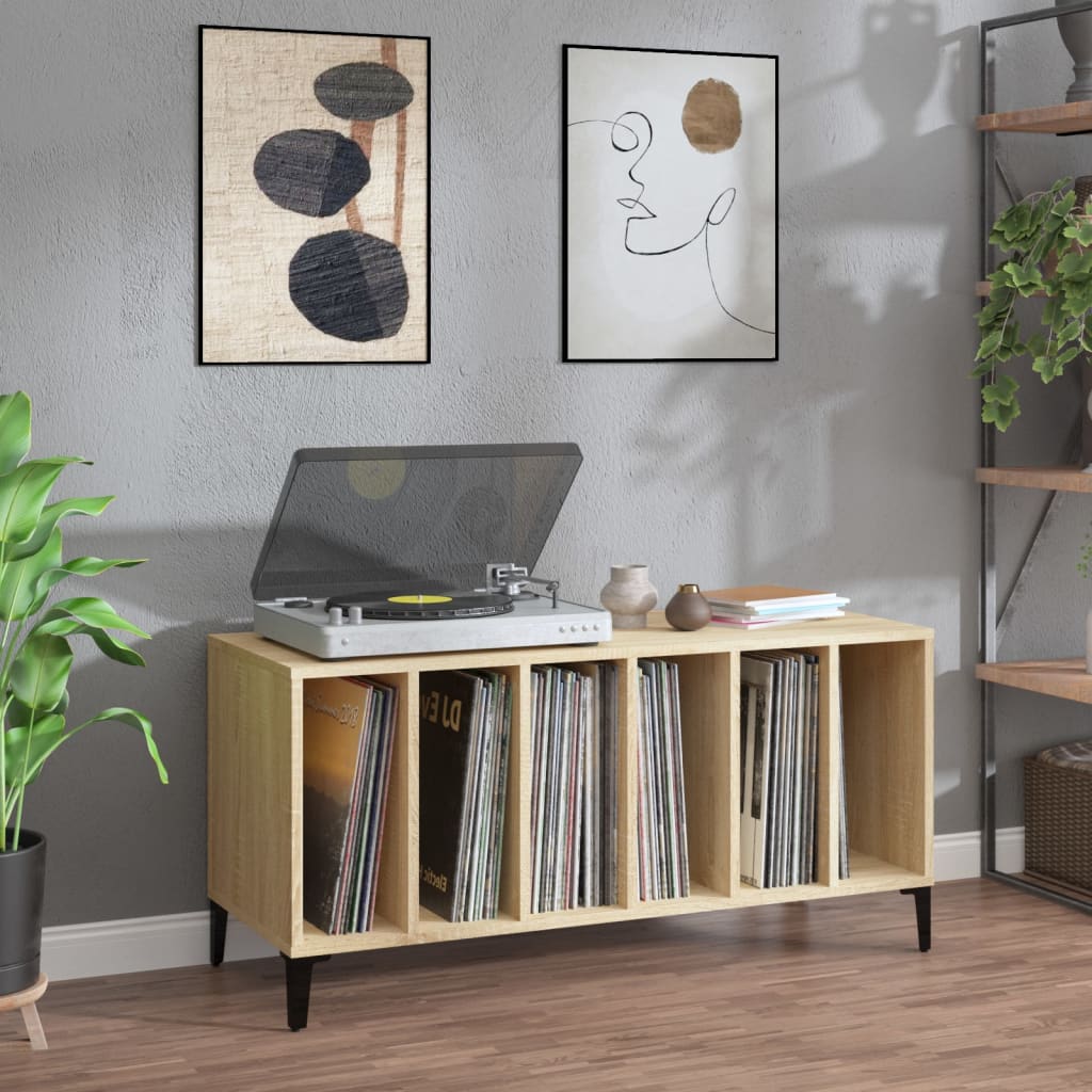 Pladeskab Med Hylde 100 X 38 X 48 Cm Konstrueret Træ