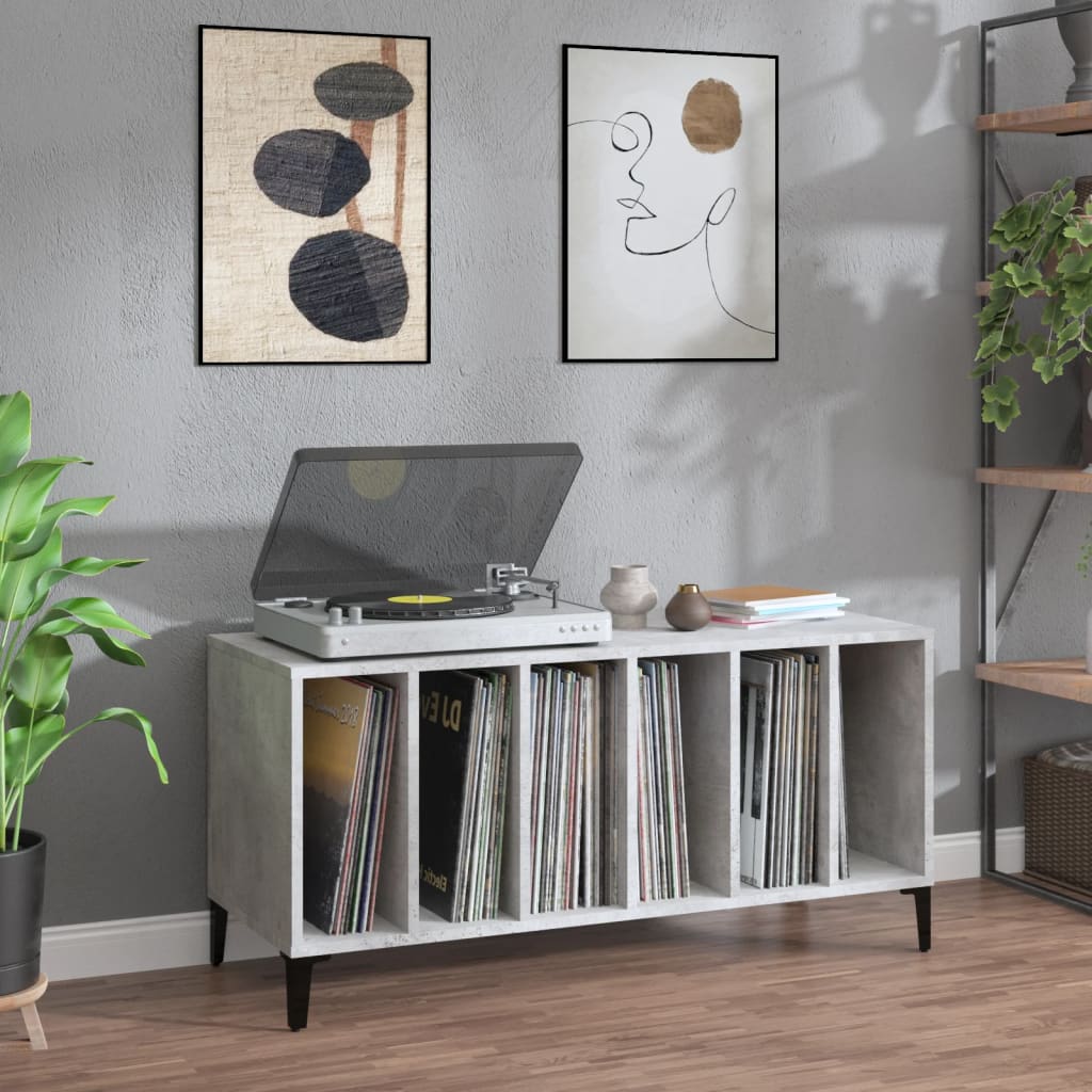 Pladeskab Med Hylde 100 X 38 X 48 Cm Konstrueret Træ