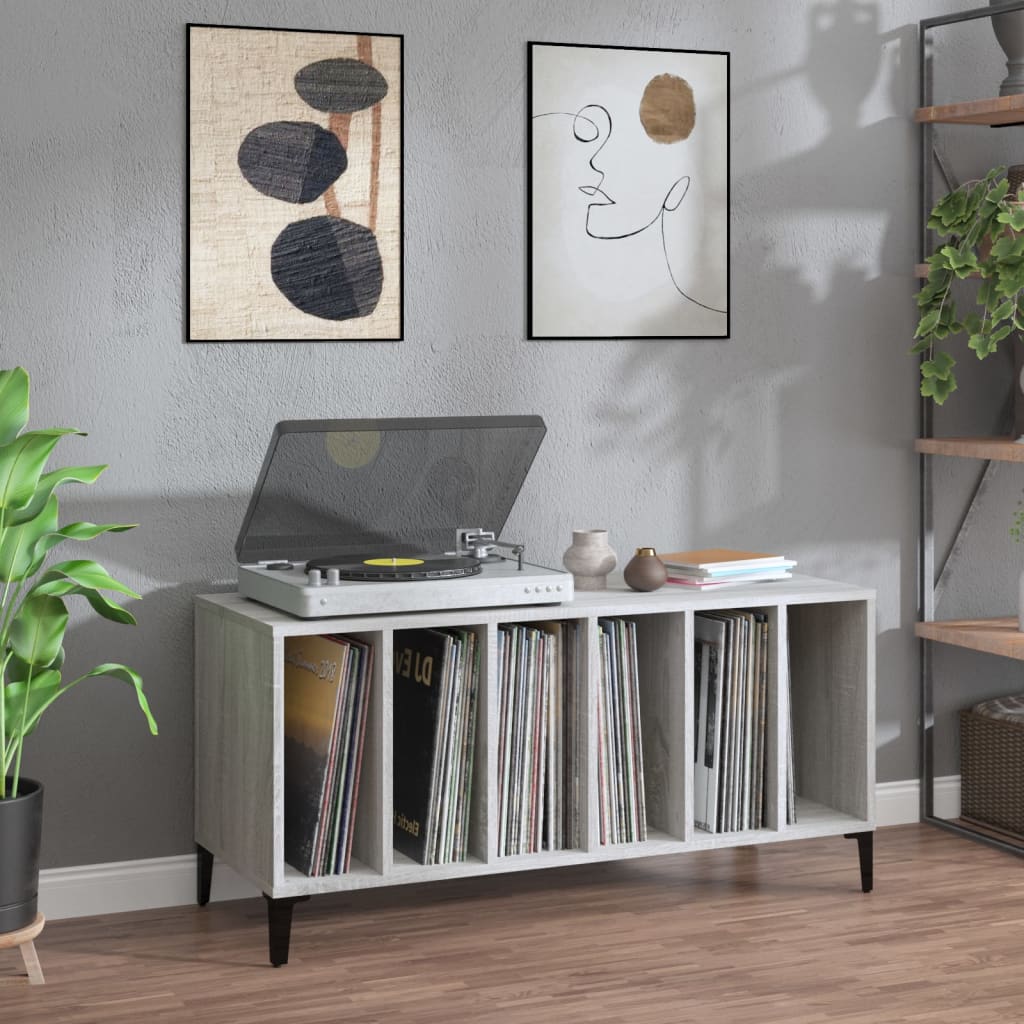 Pladeskab Med Hylde 100 X 38 X 48 Cm Konstrueret Træ