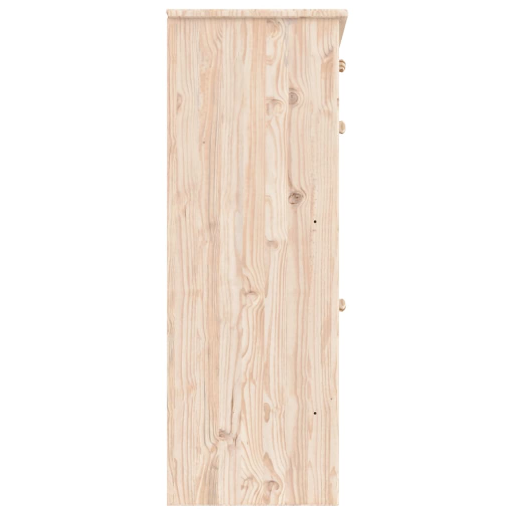 Skoskab Alta 77X35X96 Cm Massivt Fyrretræ Naturfarvet