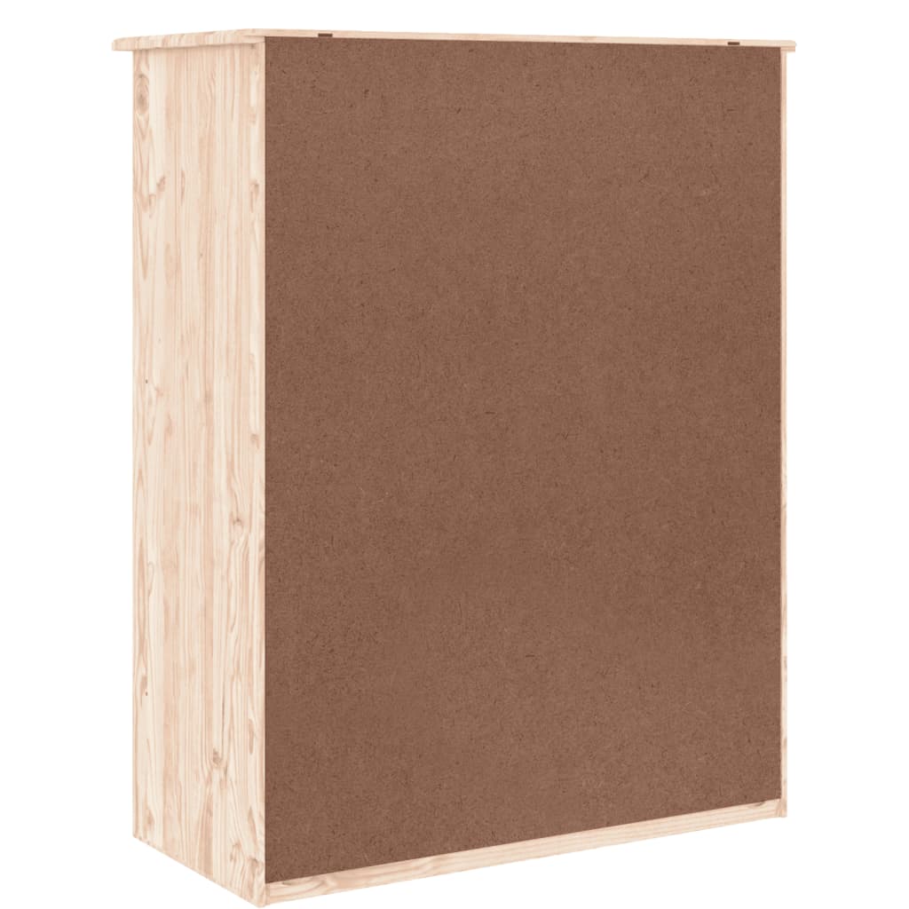 Skoskab Alta 77X35X96 Cm Massivt Fyrretræ Naturfarvet