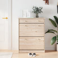 Skoskab Alta 77X35X96 Cm Massivt Fyrretræ Naturfarvet