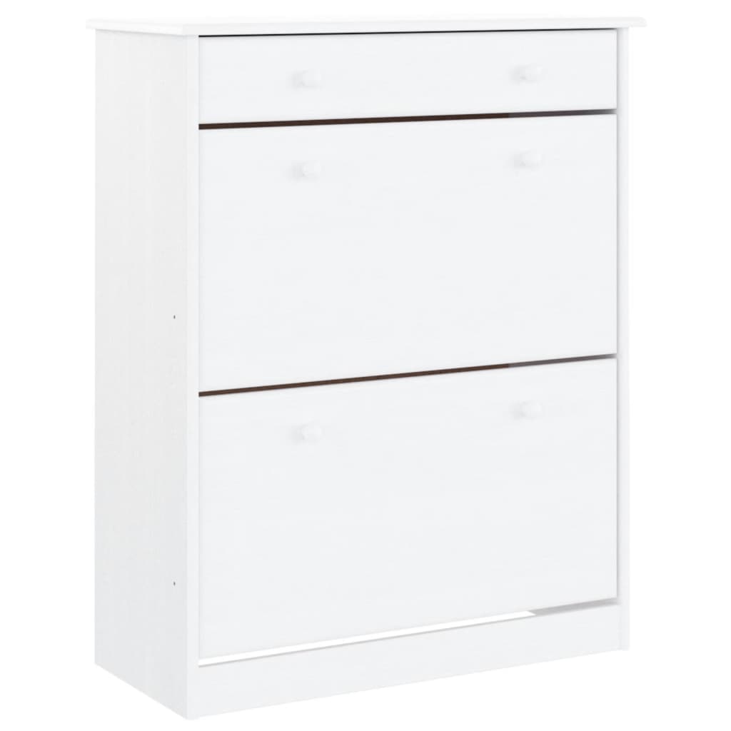 Skoskab Alta 77X35X96 Cm Massivt Fyrretræ Hvid