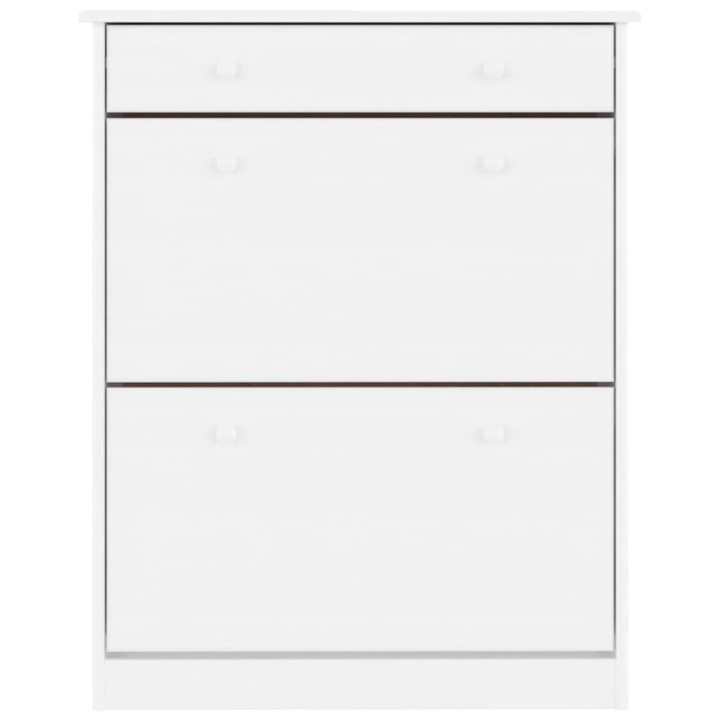 Skoskab Alta 77X35X96 Cm Massivt Fyrretræ Hvid