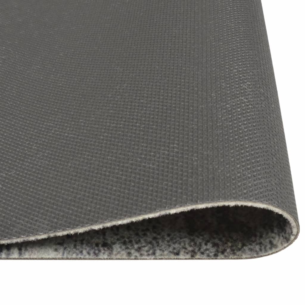 Køkkentæppe Betondesign Vaskbart Velour Grå Og Sort