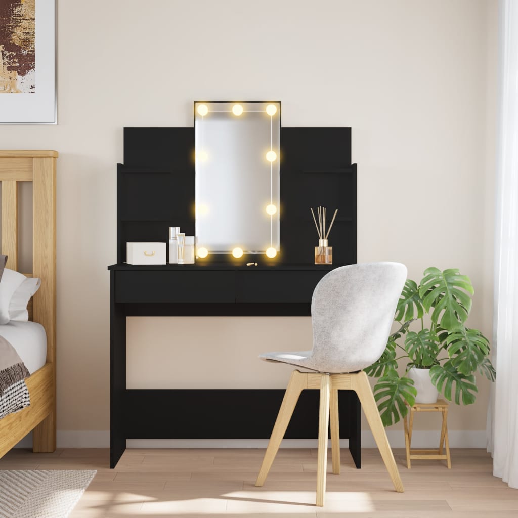 Makeupbord Med Led-Lys 96X40X142 Cm