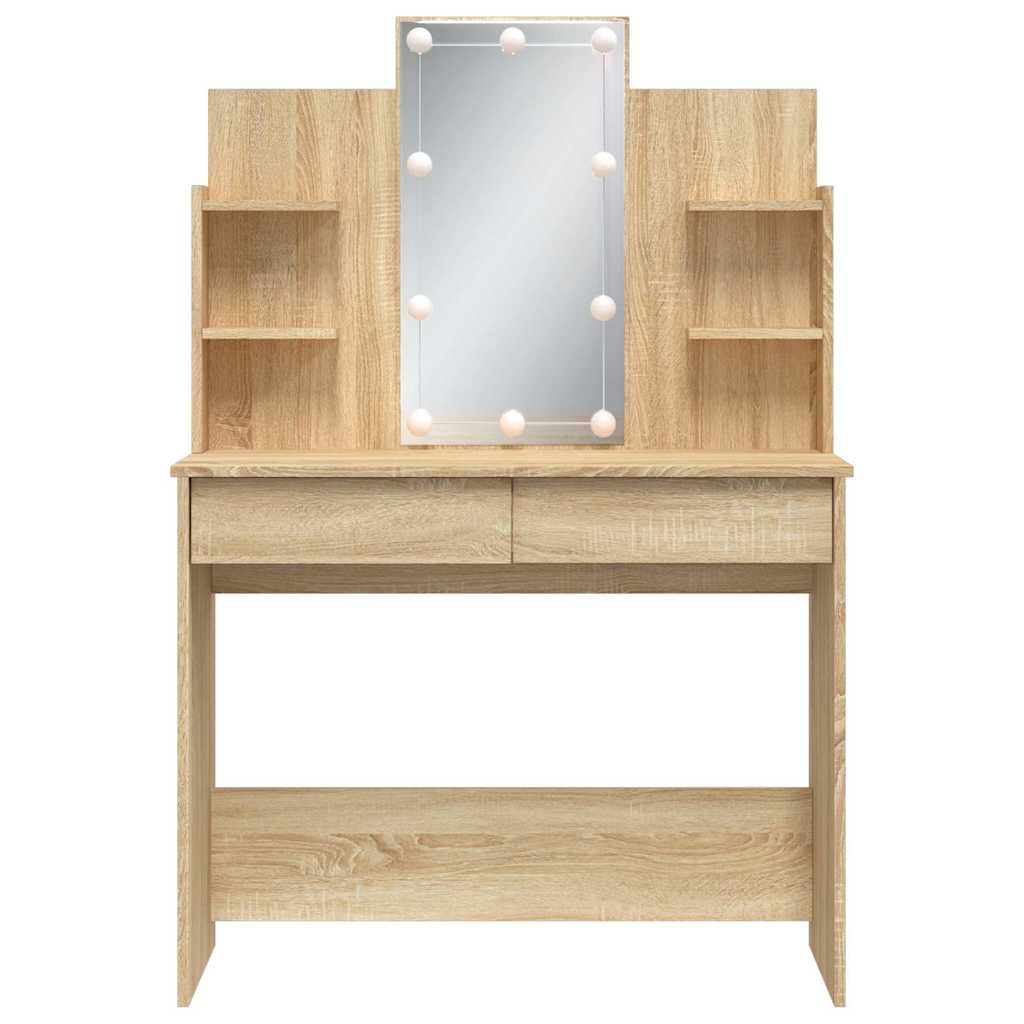 Makeupbord Med Led-Lys 96X40X142 Cm