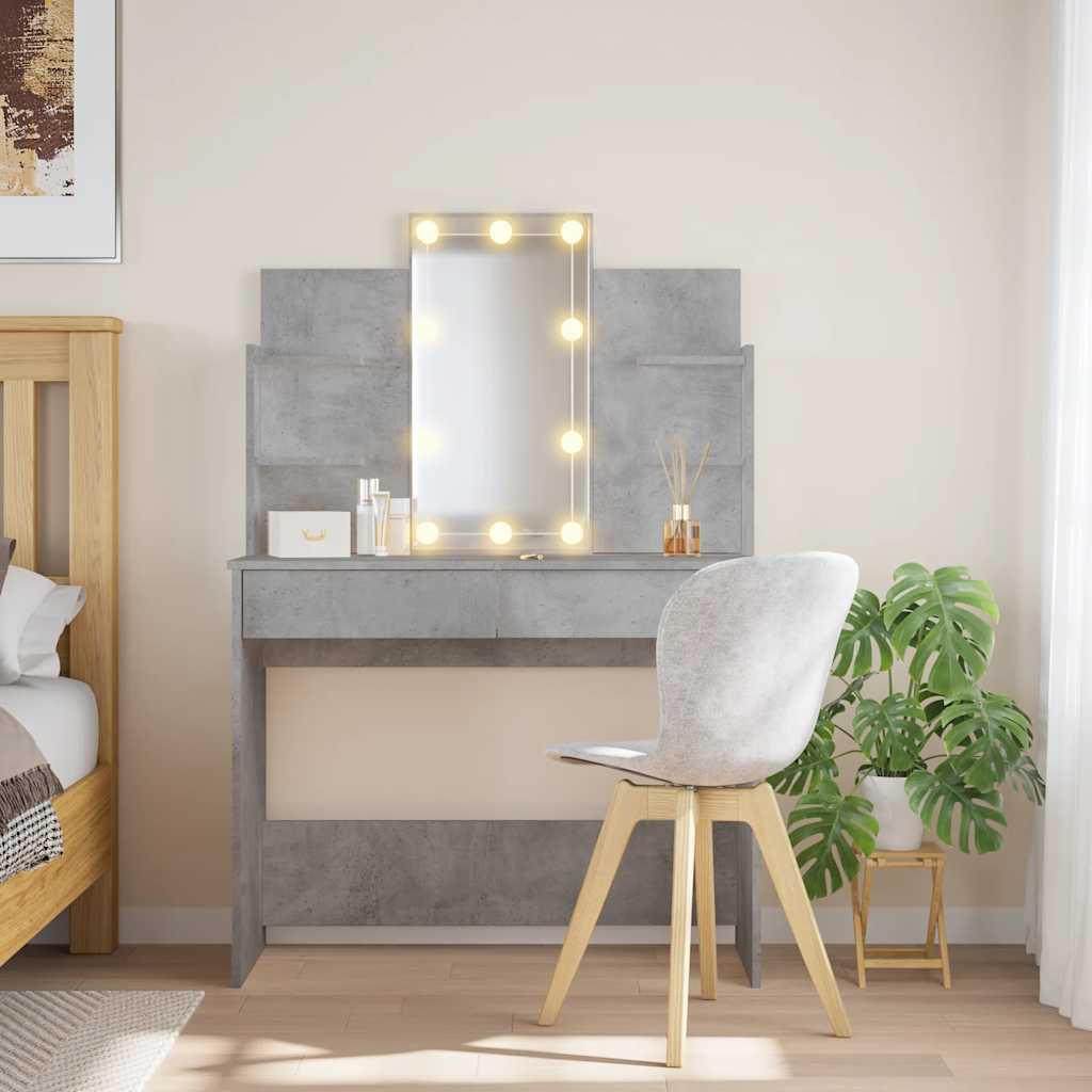 Makeupbord Med Led-Lys 96X40X142 Cm