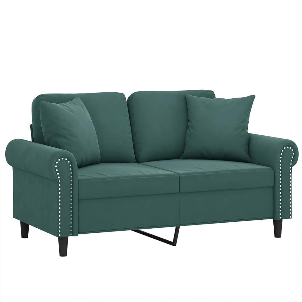2-Personers Sofa Med Pyntepuder Velour