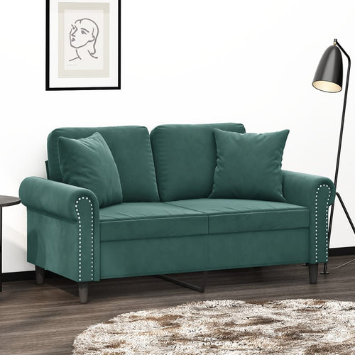 2-Personers Sofa Med Pyntepuder Velour
