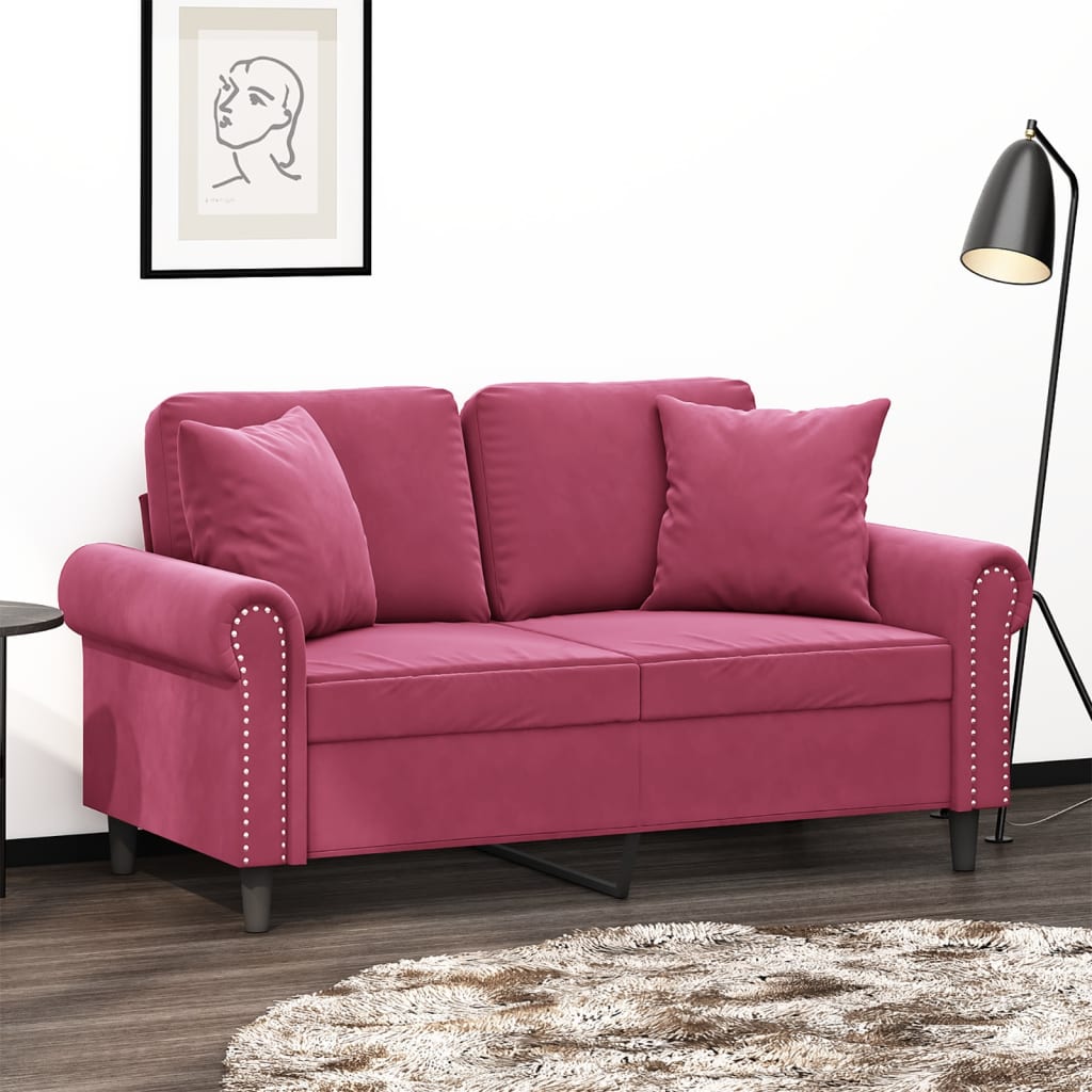 2-Personers Sofa Med Pyntepuder Velour