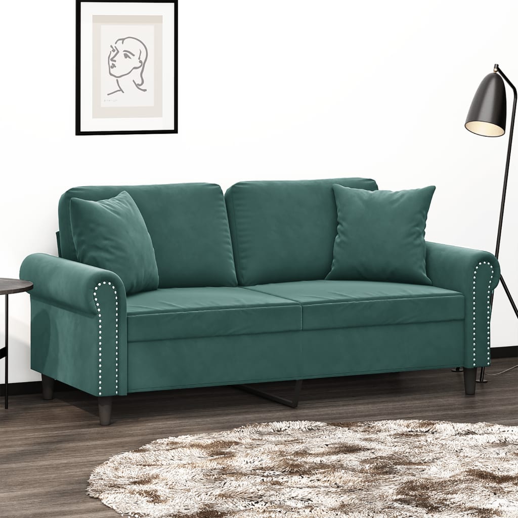 2-Personers Sofa Med Pyntepuder Velour