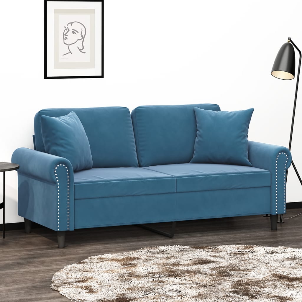 2-Personers Sofa Med Pyntepuder Velour
