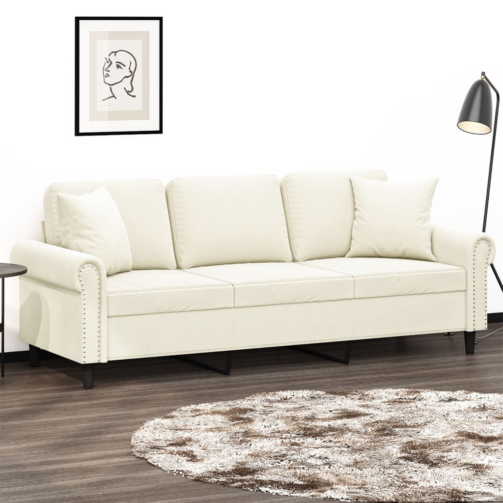 2-Personers Sofa Med Pyntepuder Velour