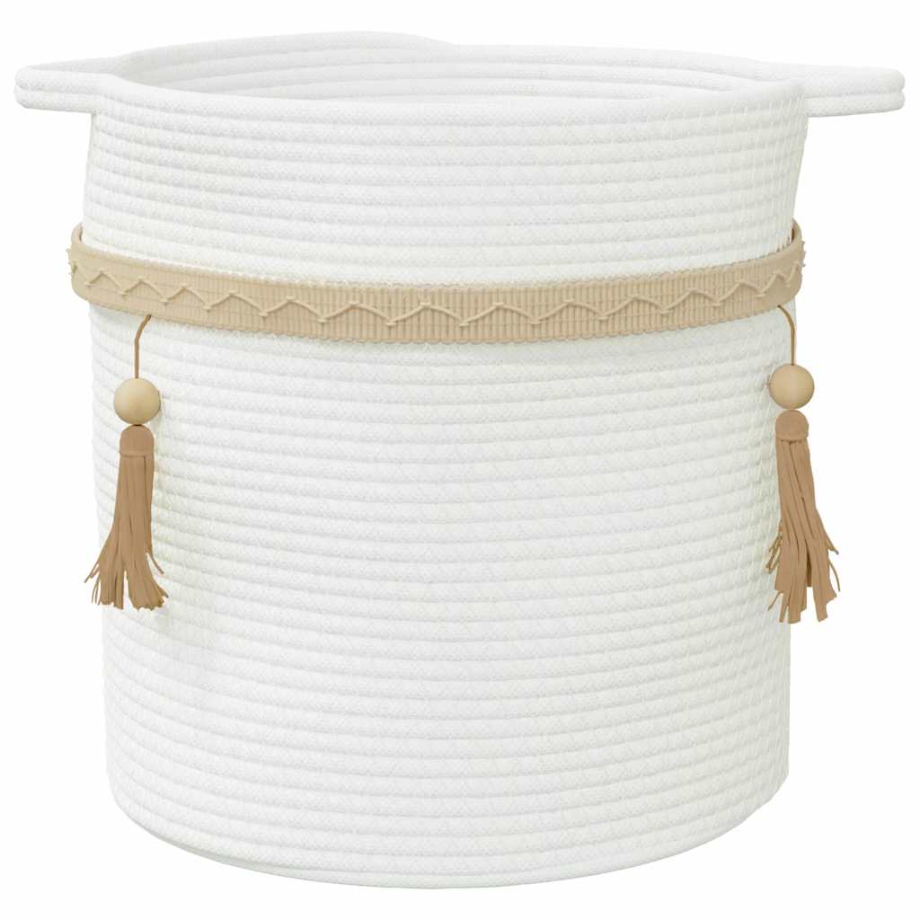 Opbevaringskurv Ø38X36 Cm Bomuld Hvid