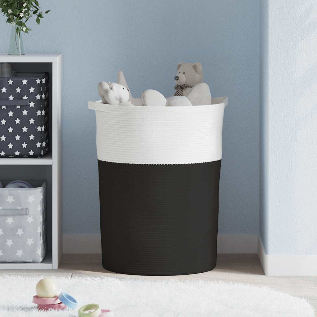 Opbevaringskurv Ø49X65 Cm Bomuld Og Hvid