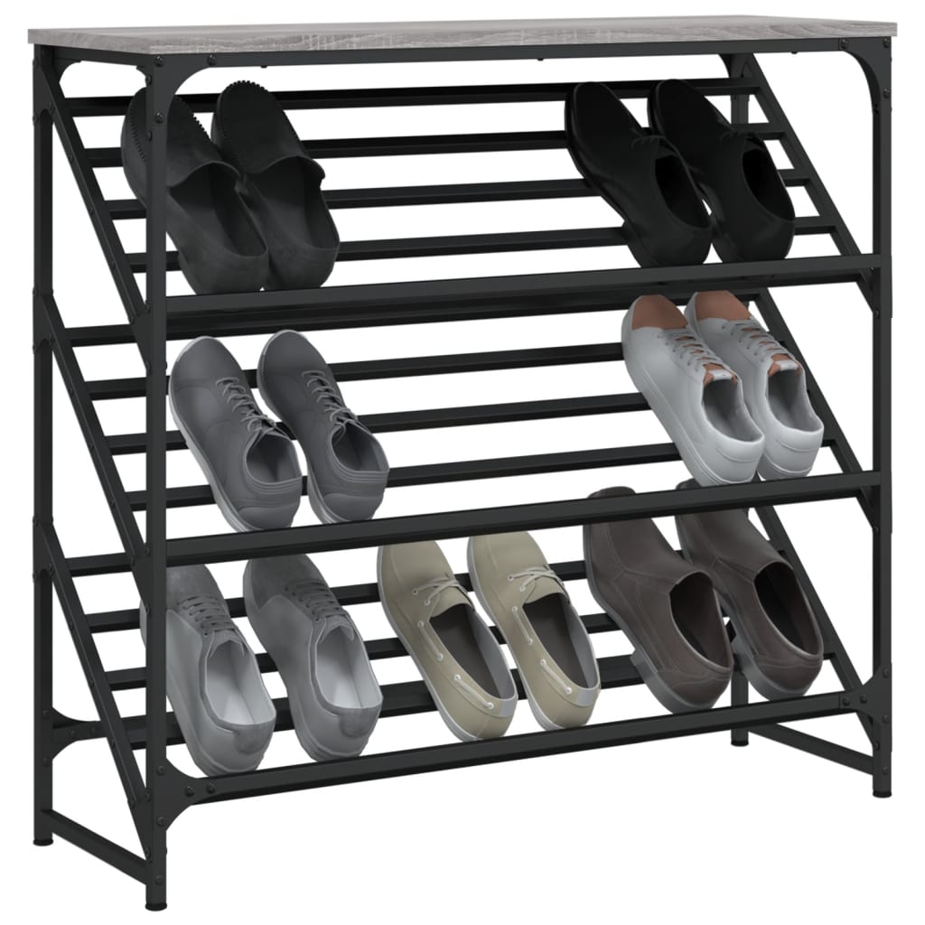 Skostativ 90X30X Konstrueret Træ Grå Sonoma-Eg
