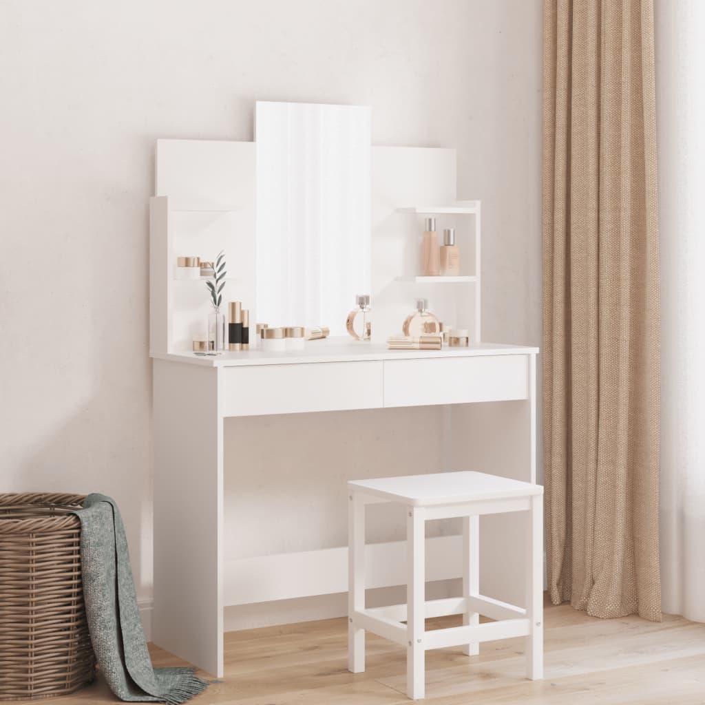 Makeupbord Med Spejl 96X39X142 Cm