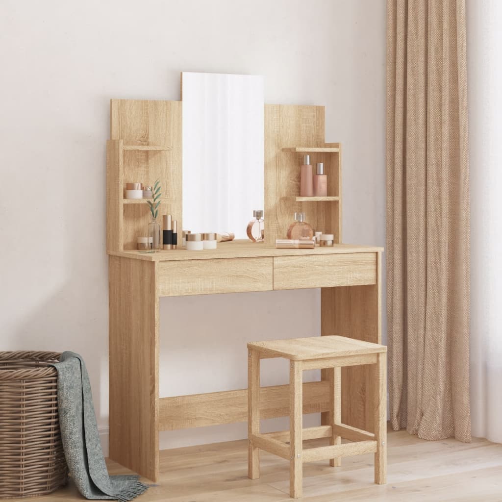 Makeupbord Med Spejl 96X39X142 Cm