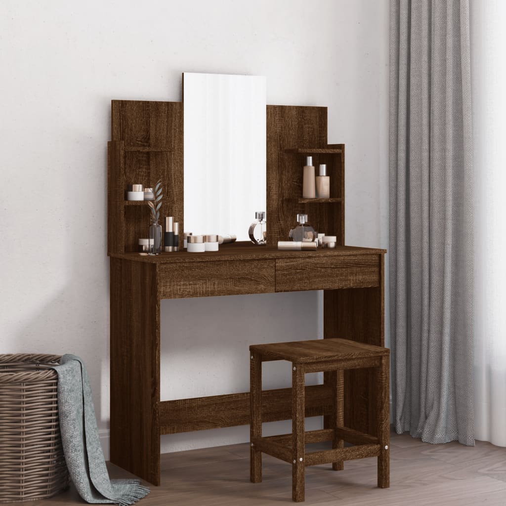 Makeupbord Med Spejl 96X39X142 Cm