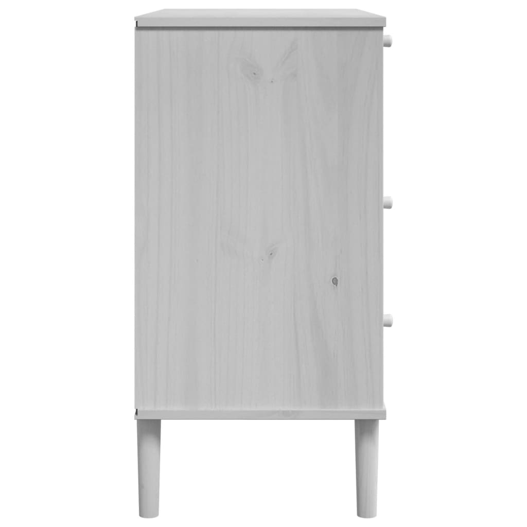 Kommode Senja Rattanlook 80X40X80 Cm Massivt Fyrretræ
