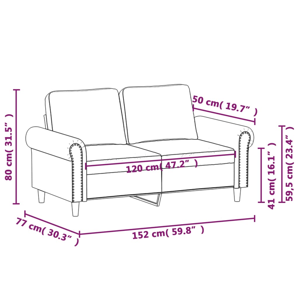 2-Personers Sofa Velour