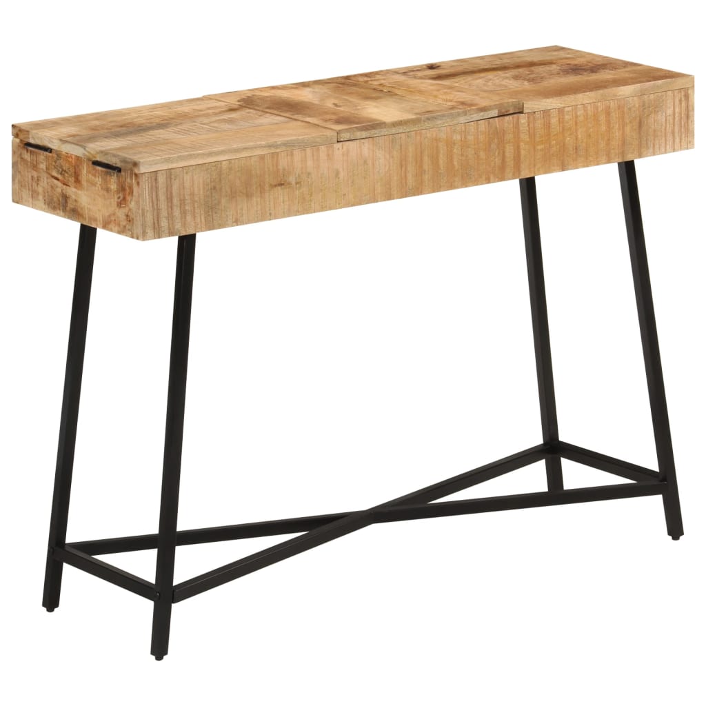 Konsolbord 105X35X75 Cm Massivt Ru Mangotræ Og Jern