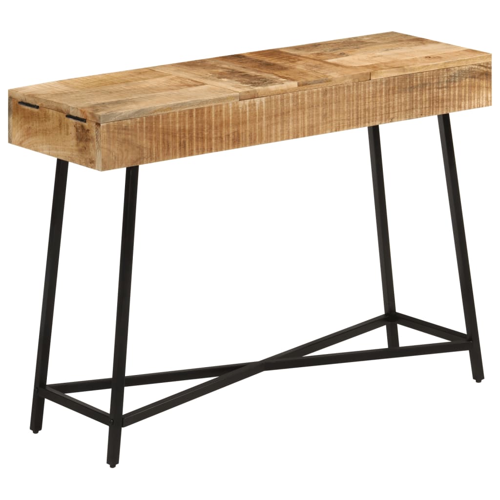 Konsolbord 105X35X75 Cm Massivt Ru Mangotræ Og Jern