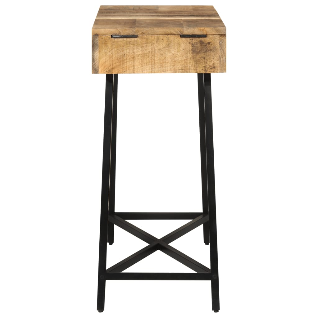 Konsolbord 105X35X75 Cm Massivt Ru Mangotræ Og Jern