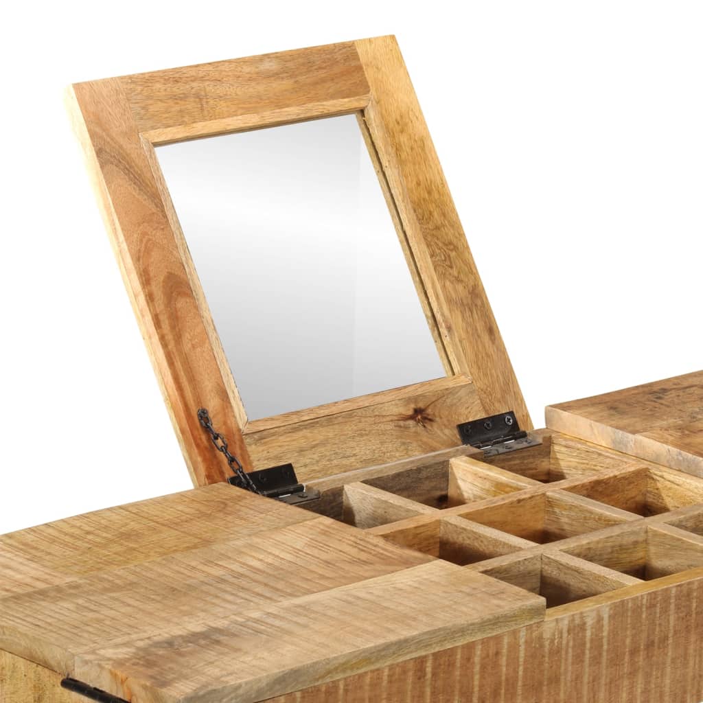 Konsolbord 105X35X75 Cm Massivt Ru Mangotræ Og Jern