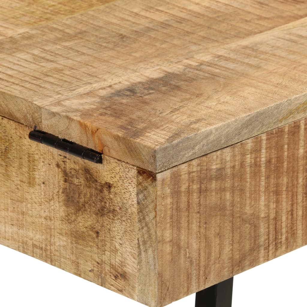 Konsolbord 105X35X75 Cm Massivt Ru Mangotræ Og Jern