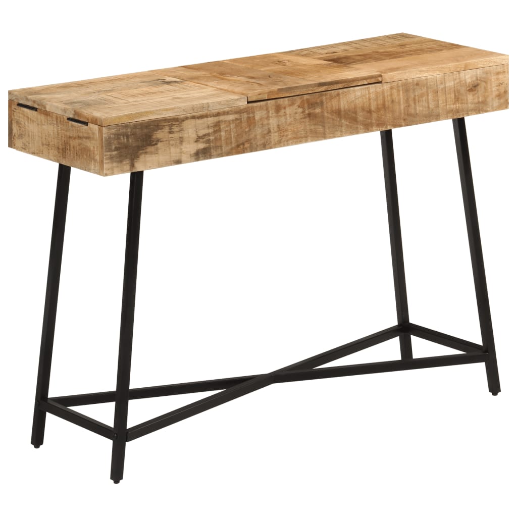 Konsolbord 105X35X75 Cm Massivt Ru Mangotræ Og Jern
