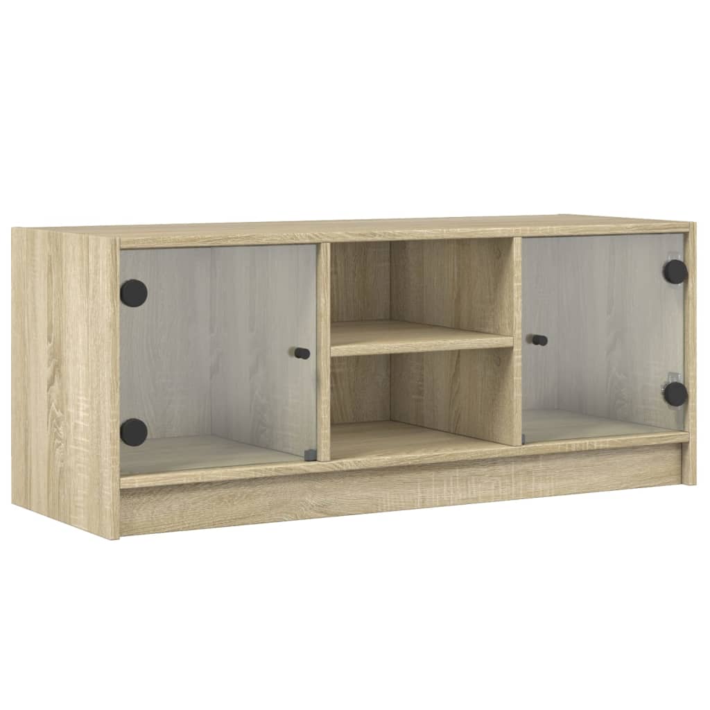 Skab Med Glaslåger 102X37X42 Cm