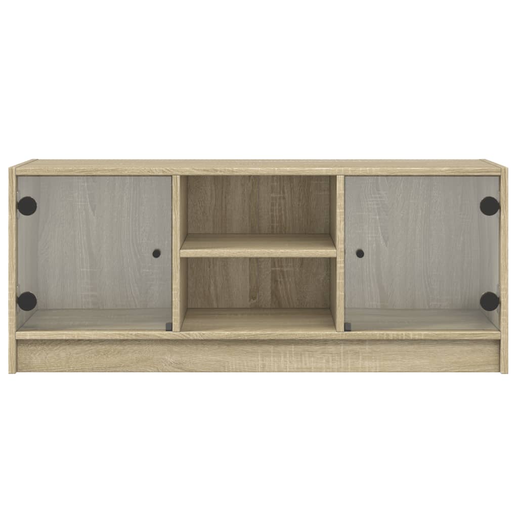 Skab Med Glaslåger 102X37X42 Cm
