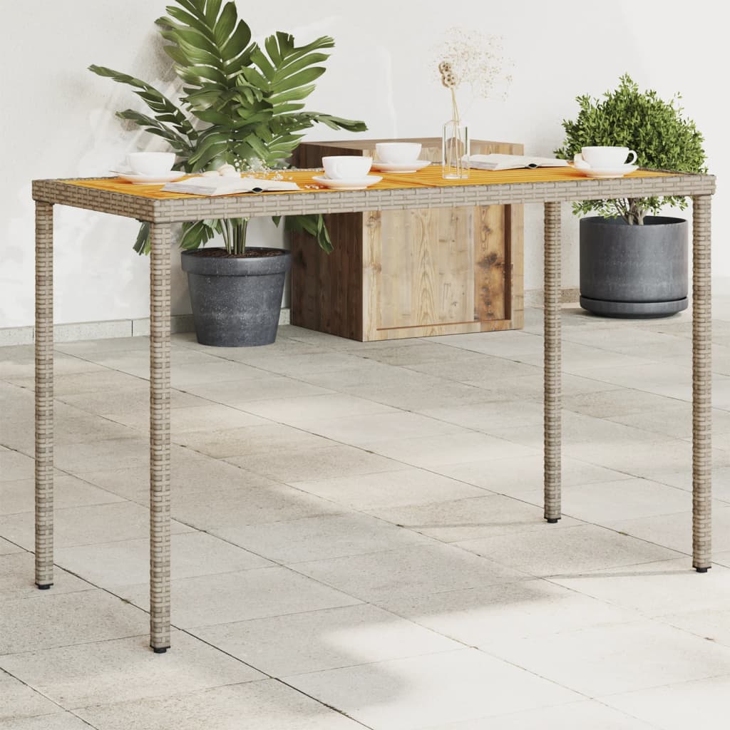 Havebord Med Top I Akacie 115X54X74 Cm Polyrattan